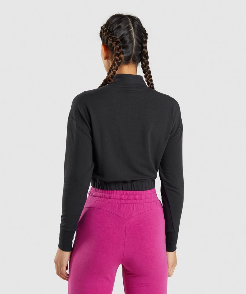 Bluzy Gymshark Treningowe Pippa Damskie Czarne | PL 802BNT